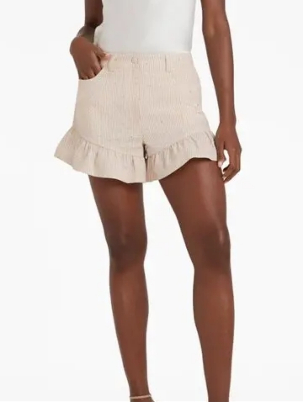 Cinq à Sept ditsy neema seersucker shorts